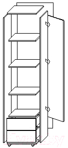 Шкаф-пенал Артём-Мебель ДСП СН-100.01 (бетон спаркс лайт/бетон спаркс)