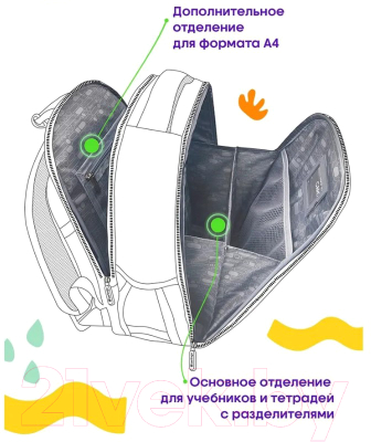 Школьный рюкзак Berlingo Expert Mini. Dragonfly / RU09046