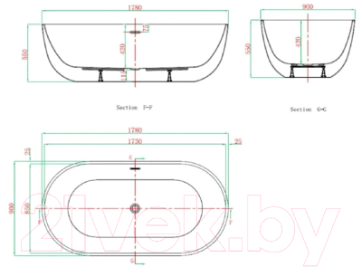 Ванна акриловая VagnerPlast Manchester 178x90 / KRBV178MAN7X-64