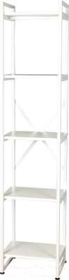 Стеллаж Millwood Лофт СН-2 (L) 400x350x1820 (белый/металл белый) - фото