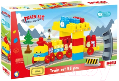 Конструктор Dolu Train Blocks / 5081 (58эл) - фото