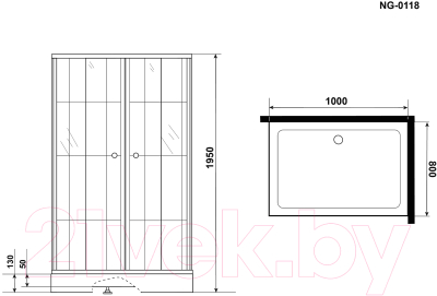 Душевой уголок Niagara NG-0118-14 100x80