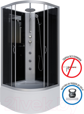 Душевая кабина Niagara NG-2509-14BKTG 100x100x200