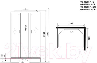 Душевая кабина Niagara NG-43285-14QF 120x80x215