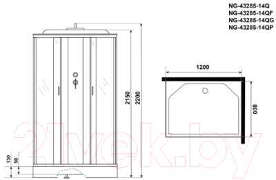 Душевая кабина Niagara NG-43285-14QG 120x80x215