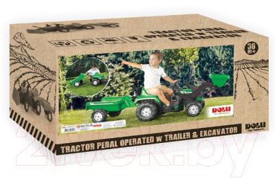 Каталка детская Dolu Ranchero с прицепом и ковшом / 8048