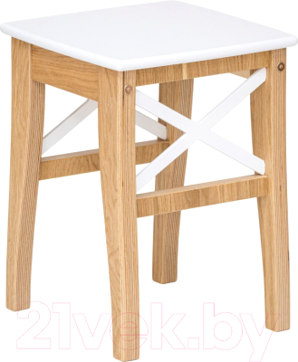 Табурет Folium Марк 1 / T1O4902/R9003R (шпон дуба/белый) - фото