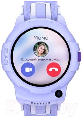 Умные часы детские Elari Kidphone 4G Wink (сиреневый)