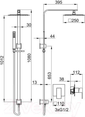 Душевая система со смесителем Armatura Cassini 4126-910-00