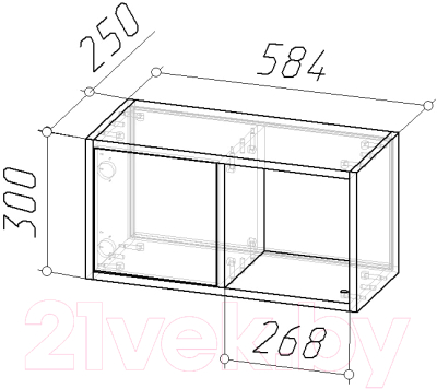 Полка Мебель-Класс Куб-3 (белый/дуб сонома)
