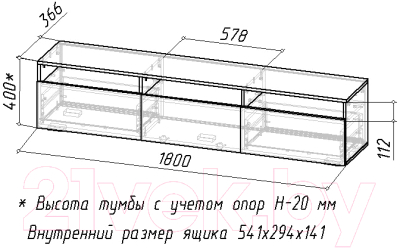 Тумба Мебель-Класс Сити-1 (белый/дуб сонома)