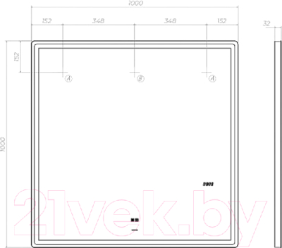 Зеркало Vigo Roberta Luxe 1000