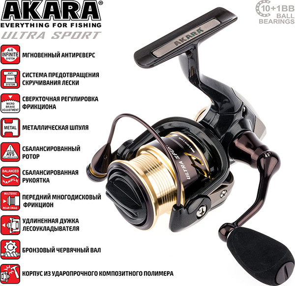 Катушка безынерционная Akara Ultra Sport 1000 / AUS1000-11