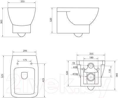 Унитаз подвесной BelBagno Lago BB128CH/BB128SC