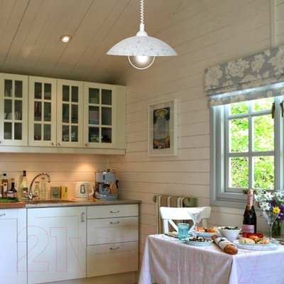 Потолочный светильник Элетех Эрика 410 НСБ 72-60 М52 / 1005159637 (матовый белый)