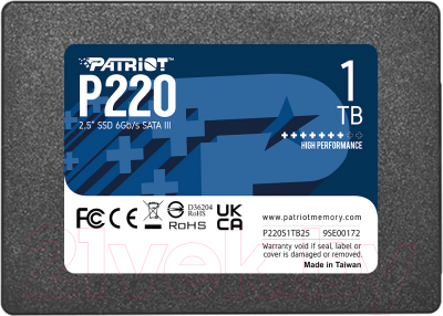 SSD диск Patriot P220 1TB (P220S1TB25) - фото