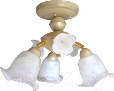 Люстра Элетех Кувшинка 131 НПБ 01-3х60-146 Е27 / 1005403778 (бежевый/золото) - фото