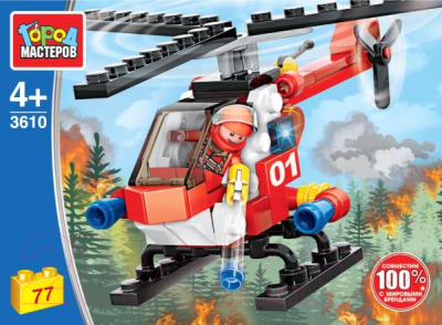 Конструктор Город мастеров Пожарный вертолет / 3610-KK - фото