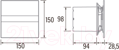 Вентилятор накладной Cata E-100 MT Timer