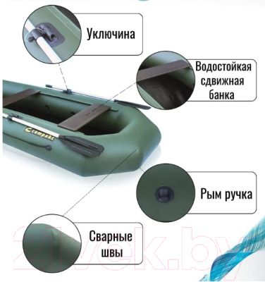 Надувная лодка Leader Boats Компакт 280 / 0082201 (зеленый)