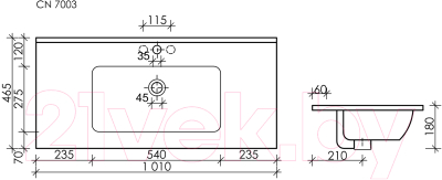 Умывальник Ceramica Nova Element CN7003MB