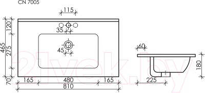 Умывальник Ceramica Nova Element CN7005MB