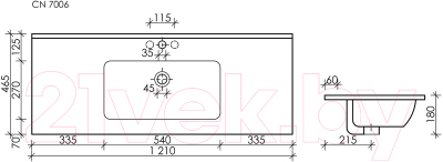 Умывальник Ceramica Nova Element CN7006MB