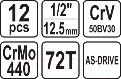 Набор головок, бит Yato YT-38671