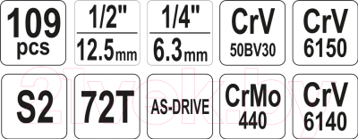Универсальный набор инструментов Yato YT-38891