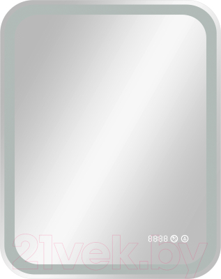 Зеркало Континент Russo Led 60x70 (с функцией антизапотевания и часами) - фото