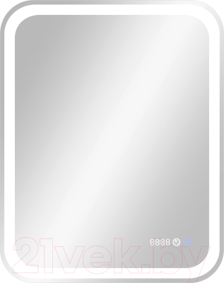 Зеркало Континент Russo Led 60x70 (с функцией антизапотевания и часами)