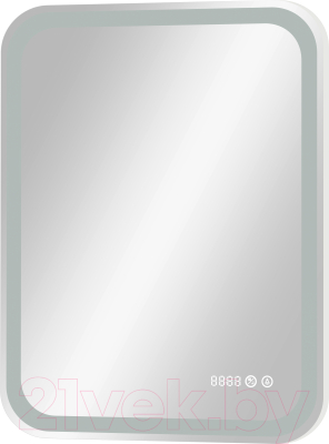Зеркало Континент Russo Led 60x70 (с функцией антизапотевания и часами)