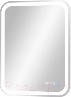 Зеркало Континент Russo Led 60x70 (с функцией антизапотевания и часами)