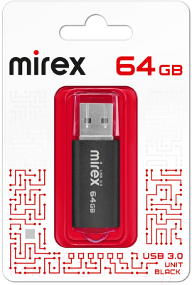 Usb flash накопитель Mirex Unit Black 64GB / 13600-FM3UBK64