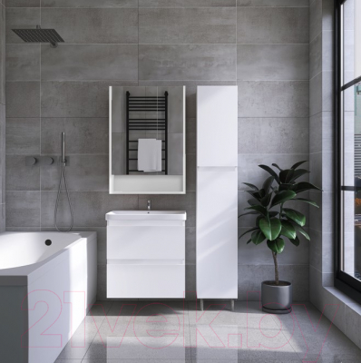 Шкаф-пенал для ванной Viant Мальта / VMAL300BEL-PEN