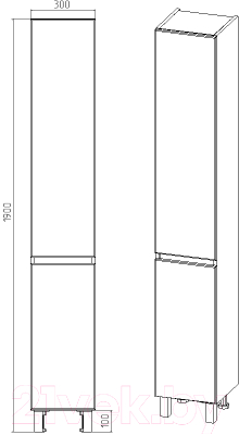 Шкаф-пенал для ванной Viant Мальта / VMAL300BEL-PEN