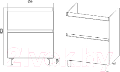 Тумба под умывальник Viant Мальта Como 70 / VMAL70COBEL-T2Y
