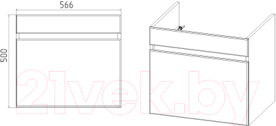 Тумба под умывальник Viant Мальта Como 60 / VMAL60COBEL-T1YP