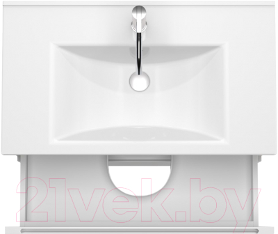 Тумба под умывальник ЗОВ Дион 70 / D70LHO0M9003MKV5 (белый матовый/дуб)