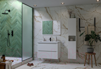 Тумба под умывальник ЗОВ Дион 60 / D60LWP0M9003MKV5 (белый матовый)