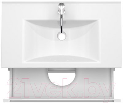 Тумба под умывальник ЗОВ Дион 70 / D70LHO0M9003GKV5 (белый глянцевый/дуб)