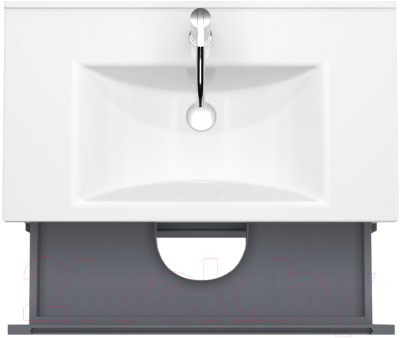 Тумба под умывальник ЗОВ Дион 70 / D70LHO0M7015GKV5 (графит глянцевый/дуб)