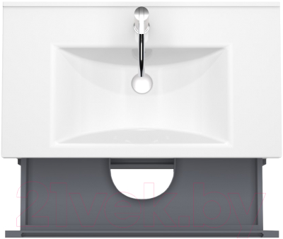 Тумба под умывальник ЗОВ Дион 90 / D90LHO0M7015GKV5 (графит глянцевый/дуб)