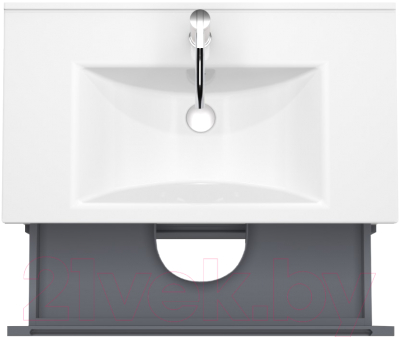 Тумба под умывальник ЗОВ Дион 70 / D70LHO0M7015МKV5 (графит матовый/дуб)