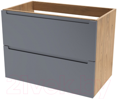 Тумба под умывальник ЗОВ Дион 80 / D80LHO0M7015МKV5 (графит матовый/дуб) - фото