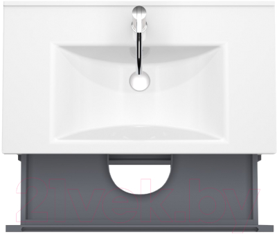 Тумба под умывальник ЗОВ Дион 80 / D80LHO0M7015МKV5 (графит матовый/дуб)