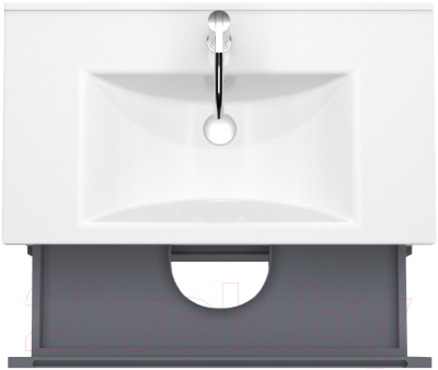 Тумба под умывальник ЗОВ Дион 90 / D90LHO0M7015МKV5 (графит матовый/дуб)