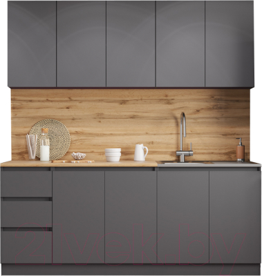 Кухонный гарнитур ДСВ Мори 2.0 (графит) - фото