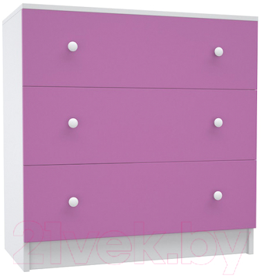 Комод МДК Феникс КМ1Ф-Р с 3 ящиками 820x800x418 (розовый) - фото