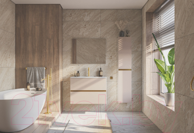 Шкаф-пенал для ванной ЗОВ Лира 150 / LP150MW0MTGVG